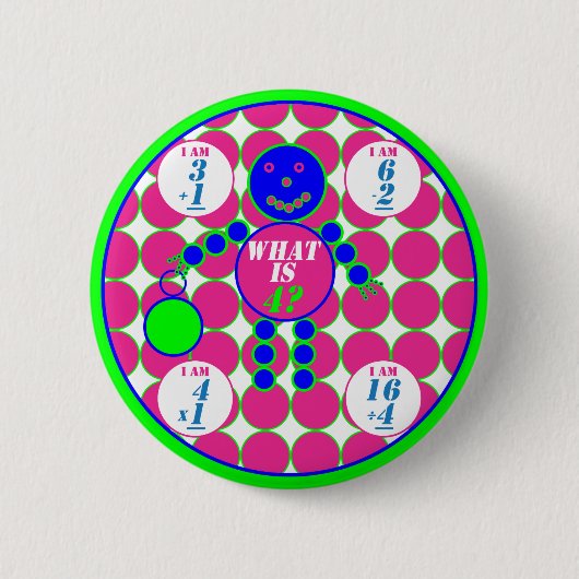 Geometrie-Button-Circle-Leeftijd 4 Ronde Button 5,7 Cm (Voorkant)