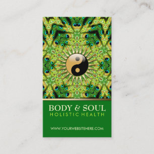 Géométrie de paon YinYang Cartes de visite du nouv