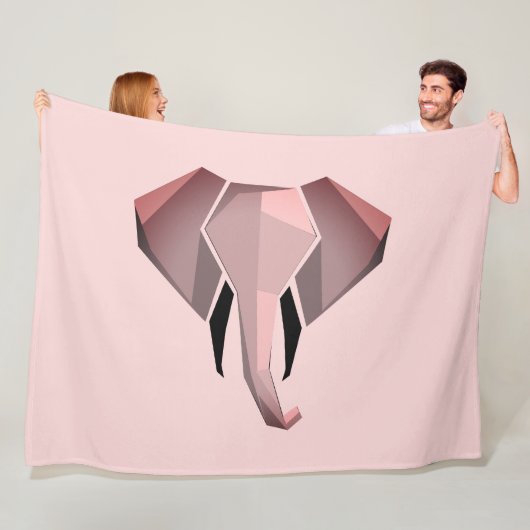 Geometrie Elephant Head Fleece Deken (In situ)