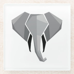 Geometrie Elephant Head Glazen Onderzetter