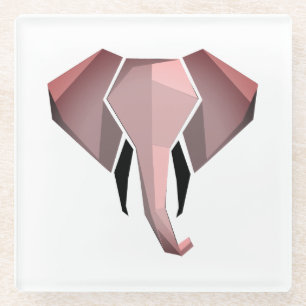 Geometrie Elephant Head Glazen Onderzetter