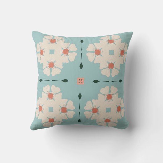 Géométrie en fleur douce Coussin (Verso)