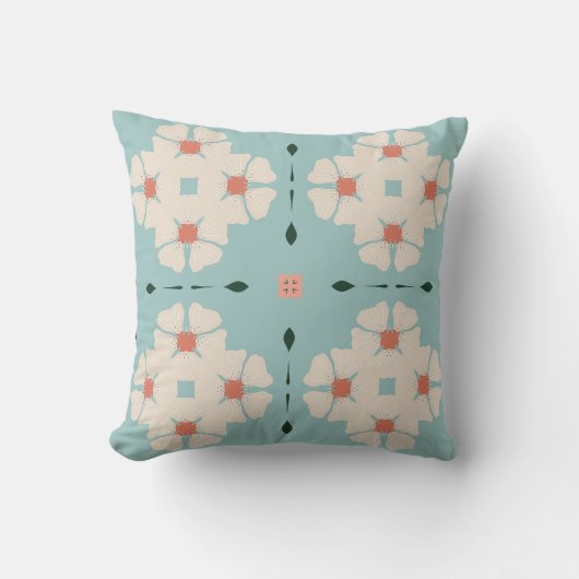 Géométrie en fleur douce Coussin (Recto)