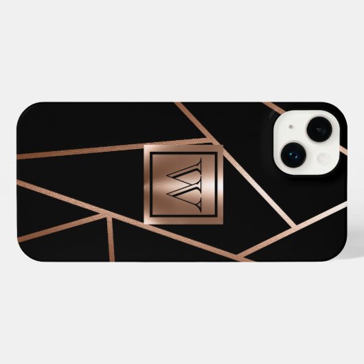 Géométrie en or noir et Rose (Verso Horizontal)