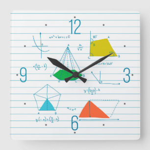 Geometrie en Wiskunde grafiek vierkante wandklokke Vierkante Klok