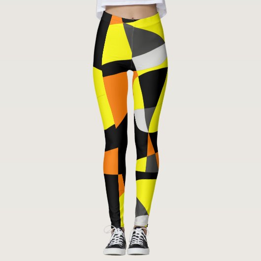 Géométrie funky Art Abstrait Leggings Sport (Devant)