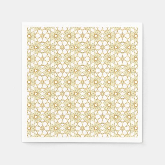 Geometrie gele bloemen servet (Voorkant)