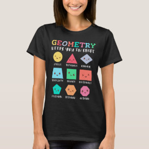 Geometrie houdt je in vorm, geometrische vormen t-shirt