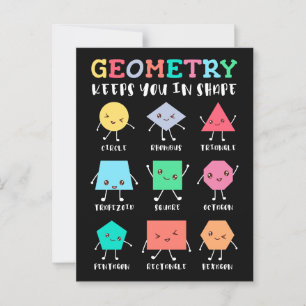 Geometrie houdt je in vorm - School Wiskunde Humor Briefkaart