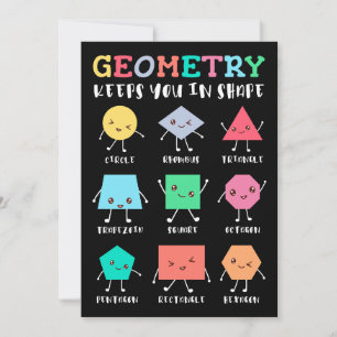 Geometrie houdt je in vorm - School Wiskunde Humor Kaart