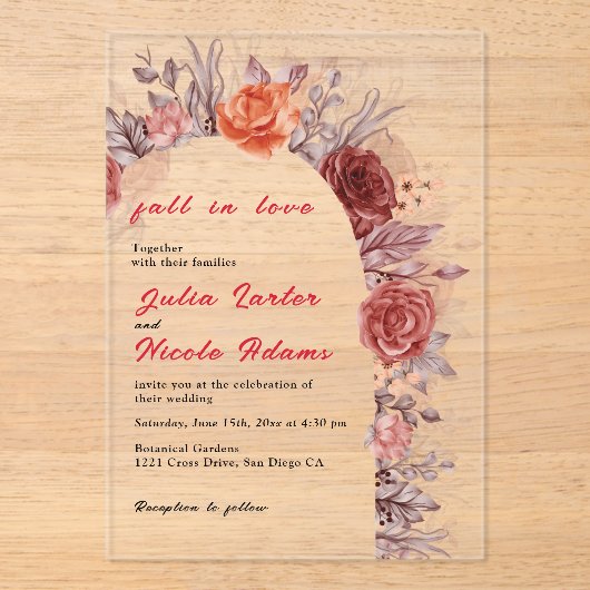  geometrie ingewikkelde klassieke motief bruiloft acryl uitnodigingen (Voorkant)