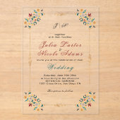 geometrie ingewikkelde klassieke motief bruiloft acryl uitnodigingen (Voorkant)