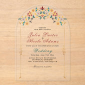  geometrie ingewikkelde klassieke motief bruiloft acryl uitnodigingen (Voorkant)