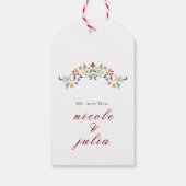  geometrie ingewikkelde klassieke motief bruiloft cadeaulabel (Achterkant)