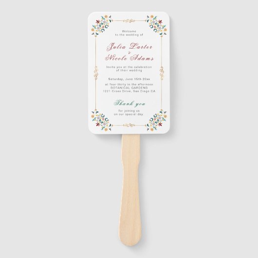  geometrie ingewikkelde klassieke motief bruiloft handwaaier (Voorkant)