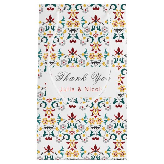 geometrie ingewikkelde klassieke motief bruiloft klein cadeauzakje (Voorkant)