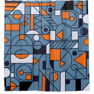 Geometrie minimalistisch kunstwerk retro poster me douchegordijn
