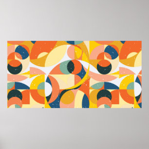 Geometrie minimalistisch kunstwerkpatroon met eenv poster