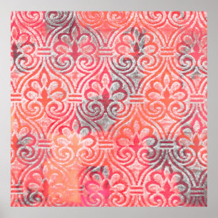Geometrie modern herhalingspatroon met texturesabs poster