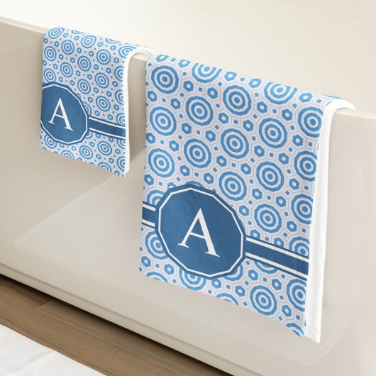 Géométrie moderne simple bleu et blanc