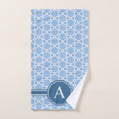 Géométrie moderne simple bleu et blanc (Serviette à main)