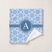 Géométrie moderne simple bleu et blanc (Gant de toilette)