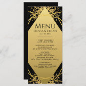 Géométrie or sur le menu Mariage noir (Devant / Derrière)