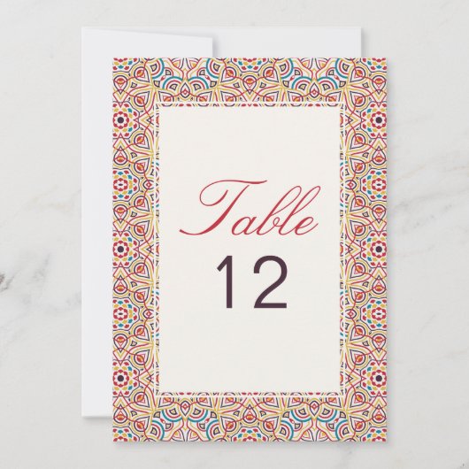 Géométrie Paillettes Métal Luxe Numéro de Table de (Devant)