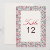 Géométrie Paillettes Métal Luxe Numéro de Table de (Devant / Derrière)