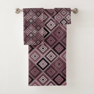 Géométrie patchwork ethnique marron bordeaux
