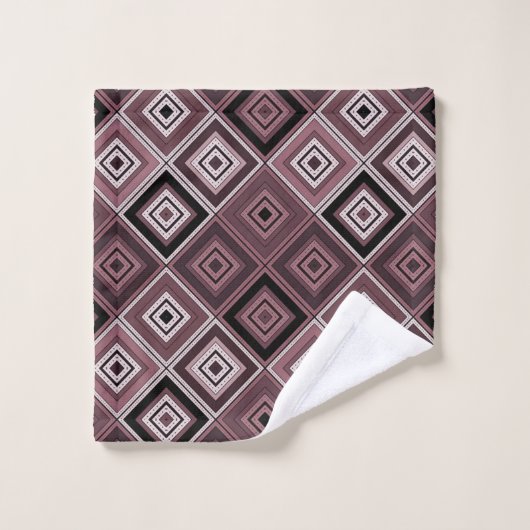 Géométrie patchwork ethnique marron bordeaux  (Gant de toilette)