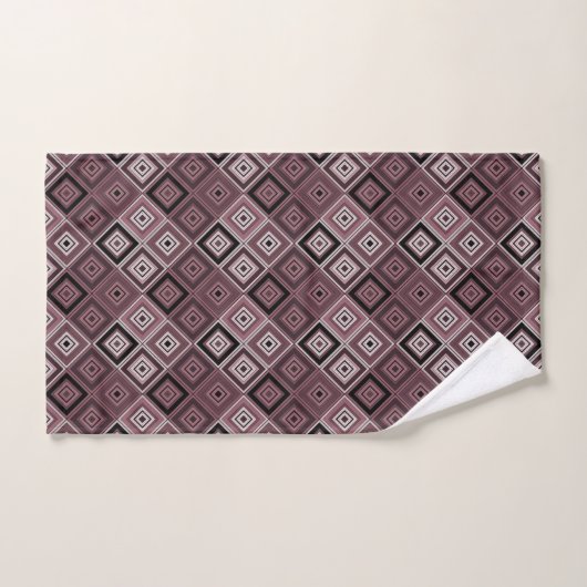 Géométrie patchwork ethnique marron bordeaux  (Serviette à main)