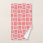 Géométrie rouge et blanche (Serviette à main)
