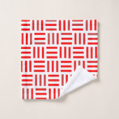Géométrie rouge et blanche (Gant de toilette)
