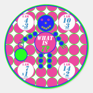 Geometrie-Stickers-Cirkel-Leeftijd 7 Ronde Sticker