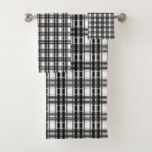 Géométrie Tartan motif noir et blanc à damiers