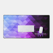Géométrie triangulaire bleu violet motif Monogramm (Clavier et souris)