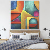 Geometrie van de essentie canvas afdruk (Insitu (Slaapkamer))