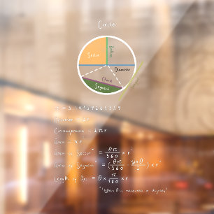 Geometrie van een Circle Wiskunde Referentie wit k Raamsticker