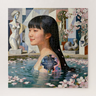 “Geometrie van Sereniteit” – Een digitaal portret Legpuzzel