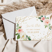 Géométrie verte et or Enregistrer la carte Date