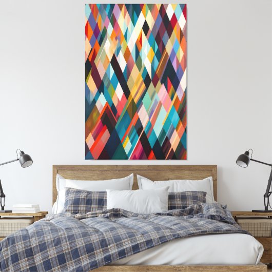 Géométrie vive - Impression triangulaire multicolo (Insitu(Chambre))