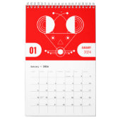 Géométrie zodiaque : Calendrier animal lunaire Art (Jan 2026)