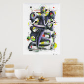 Geometriebeelden schilderen poster (Keuken)