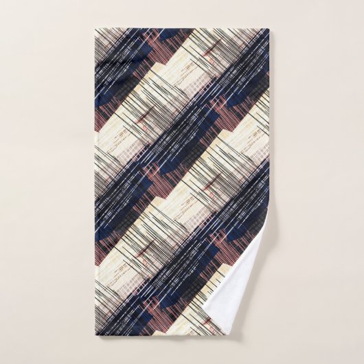 Géométrique abstrait rayé (Serviette à main)