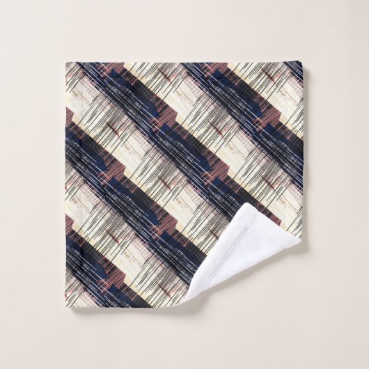 Géométrique abstrait rayé (Gant de toilette)