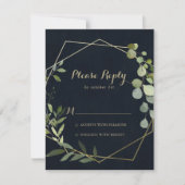 Géométrique bleu bleu vert Calligraphie RSVP (Devant)