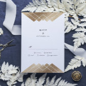Géométrique Dark Navy Gold Gatsby Wedding RSVP