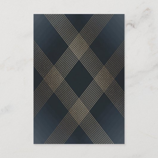 Géométrique Dark Navy Gold Gatsby Wedding RSVP (Dos)