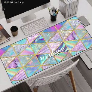 Géométrique doré faux holographique élégant tendan